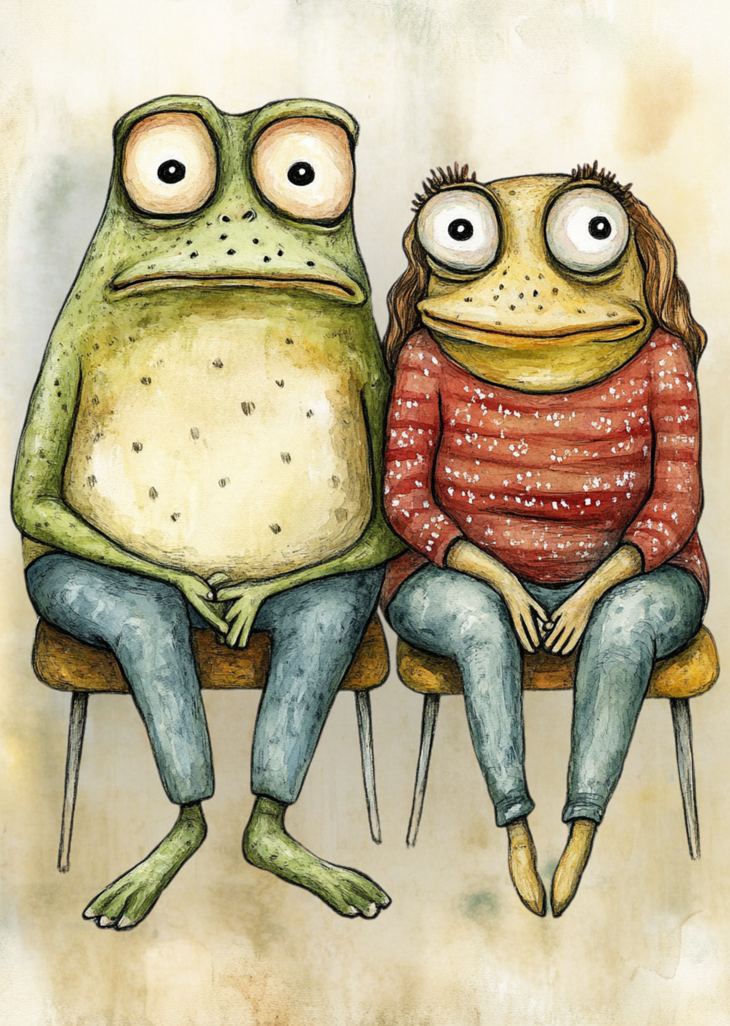 Quirky Frog Couple Blanket, Unique Art Throw Blanket, Whimsical Home Decor, Cozy Couch Blanket, Fun Living Room Accessory