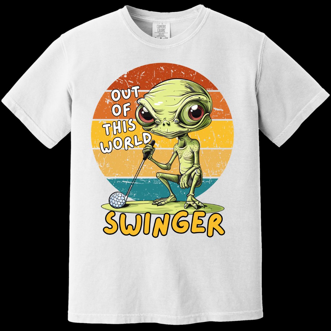 Out of This World Swinger T-Shirt Alien Golf Product